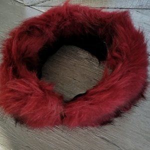 Burgundy Faux Fur Headband